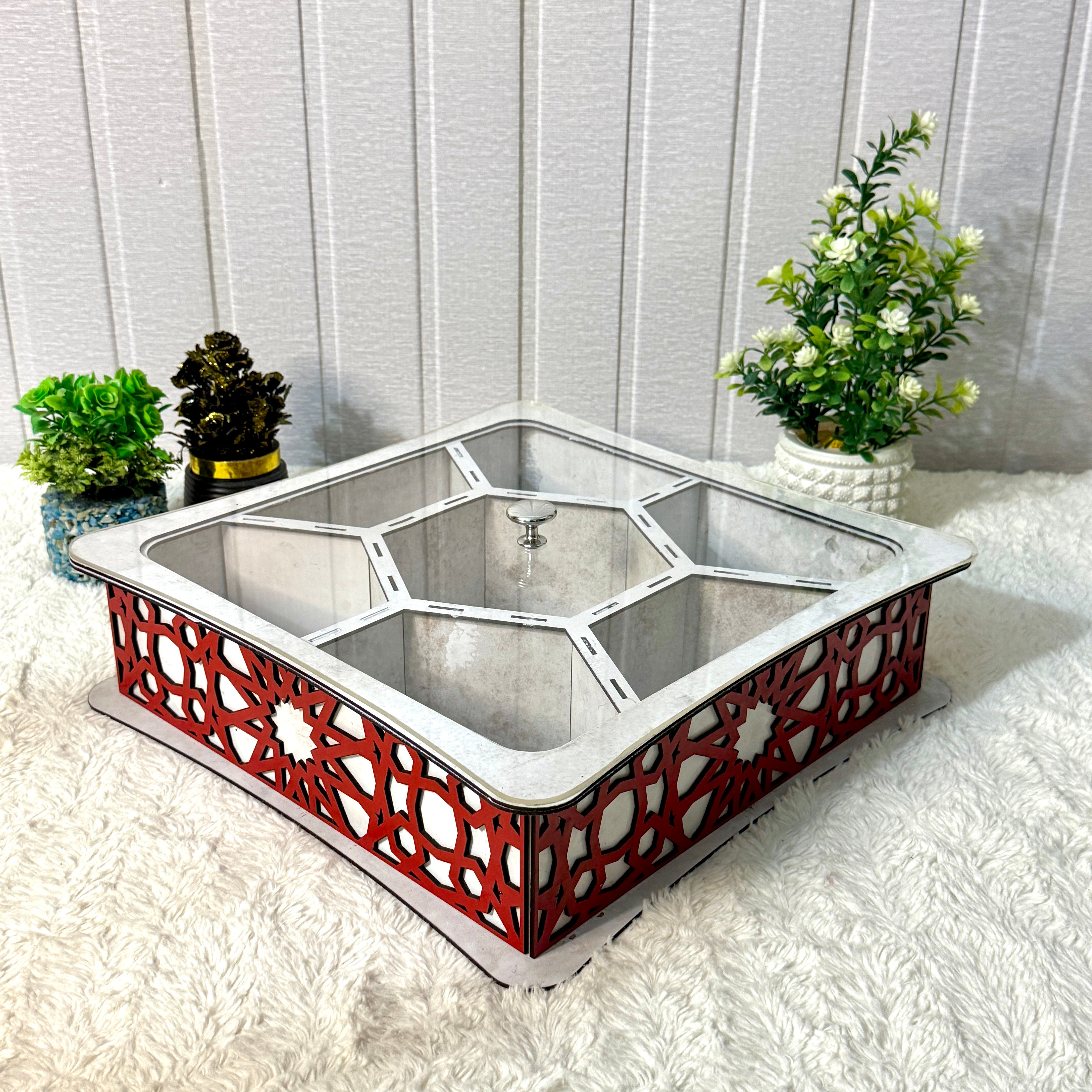 Large Wooden Jewelry Box – Handcrafted with Laser Cut Design With Acrylic Lid