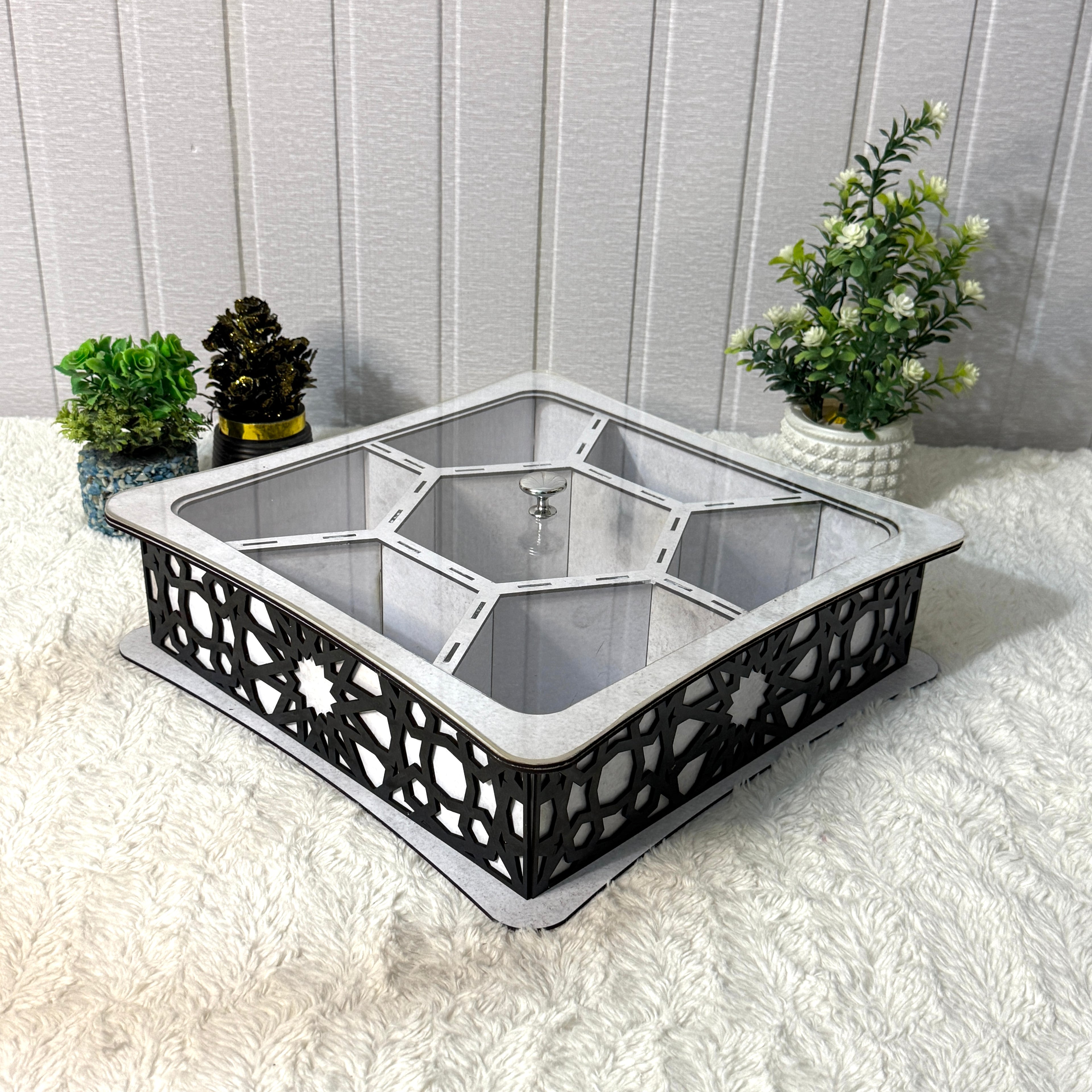 Large Wooden Jewelry Box – Handcrafted with Laser Cut Design With Acrylic Lid