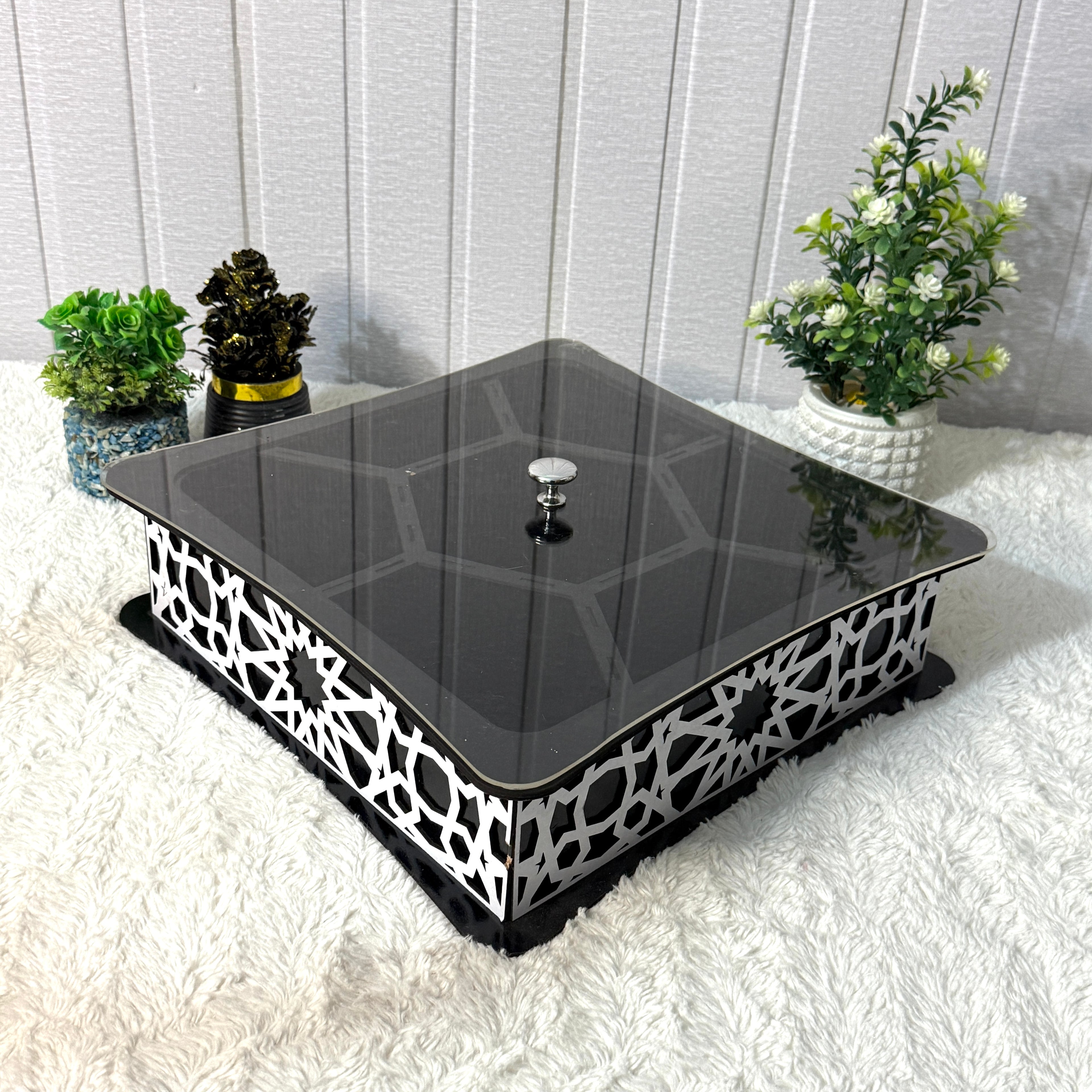 Large Wooden Jewelry Box – Handcrafted with Laser Cut Design With Acrylic Lid