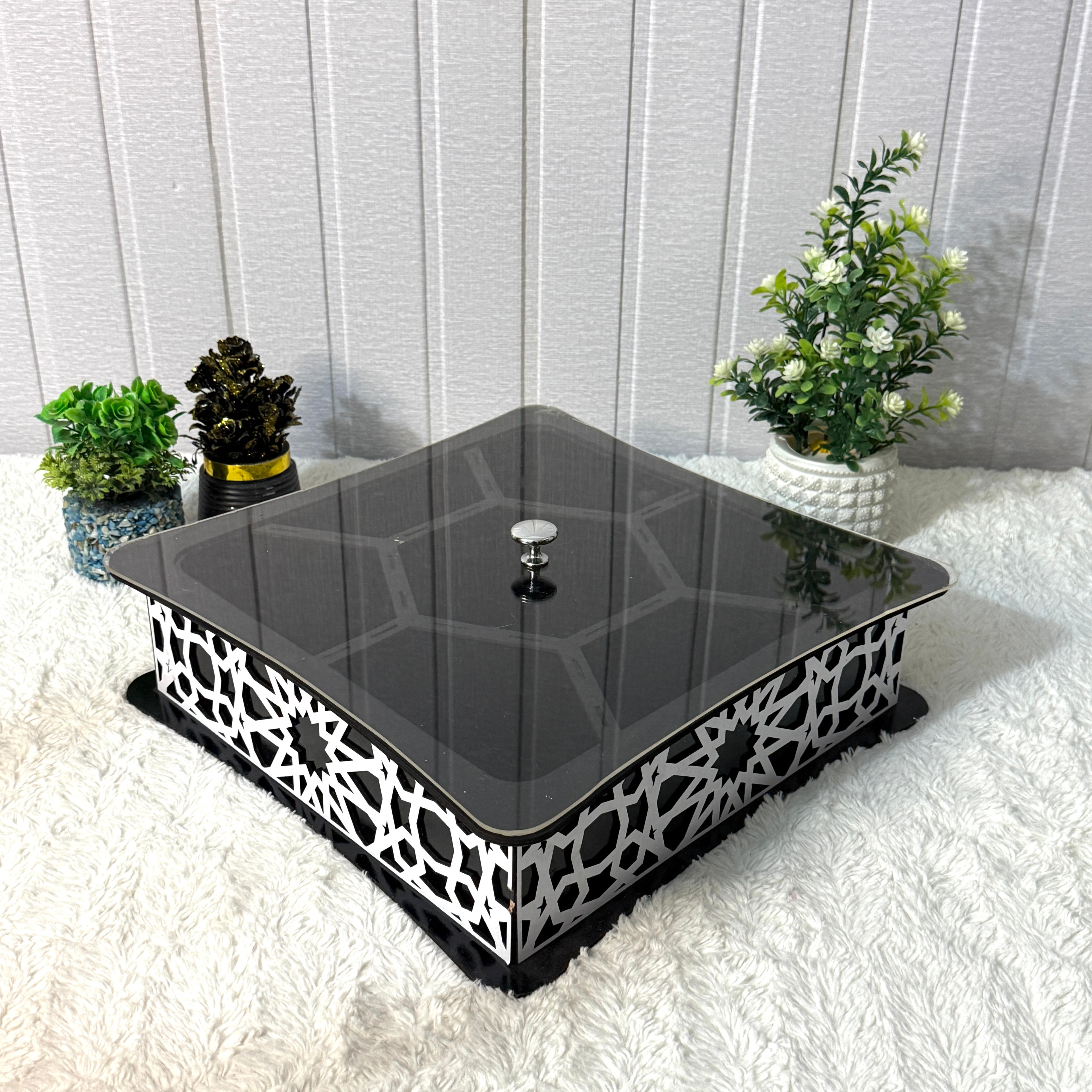 Large Wooden Jewelry Box – Handcrafted with Laser Cut Design With Acrylic Lid