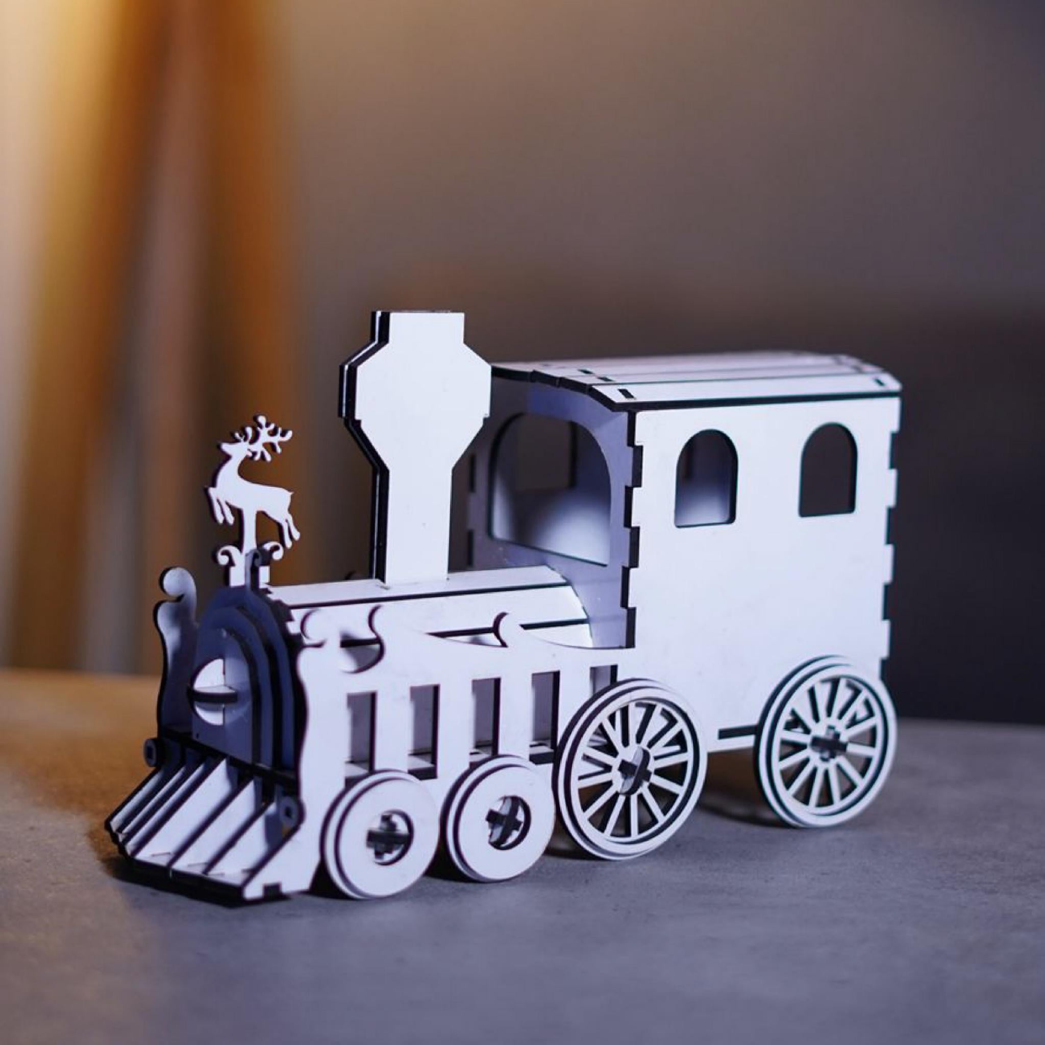 Handcrafted Wooden Train Set – Premium Decorative Home & Office Showpiece by MDF Designs