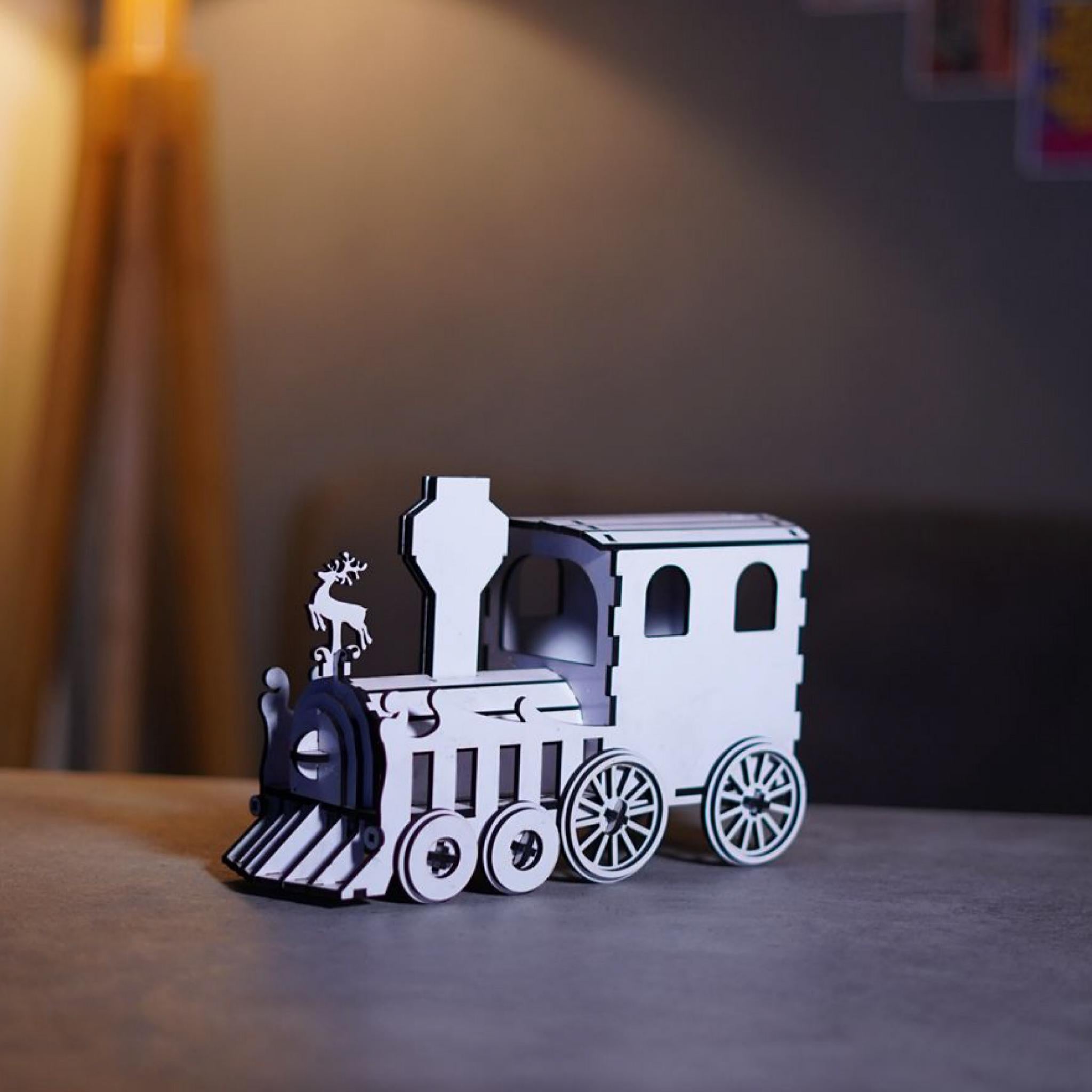 Handcrafted Wooden Train Set – Premium Decorative Home & Office Showpiece by MDF Designs